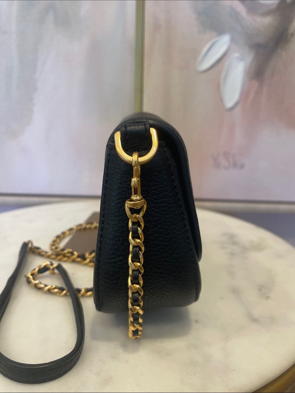 Tory Burch Black Britten Pebbled Leather Crossbody with Gold Hardware - Picture 5 of 6